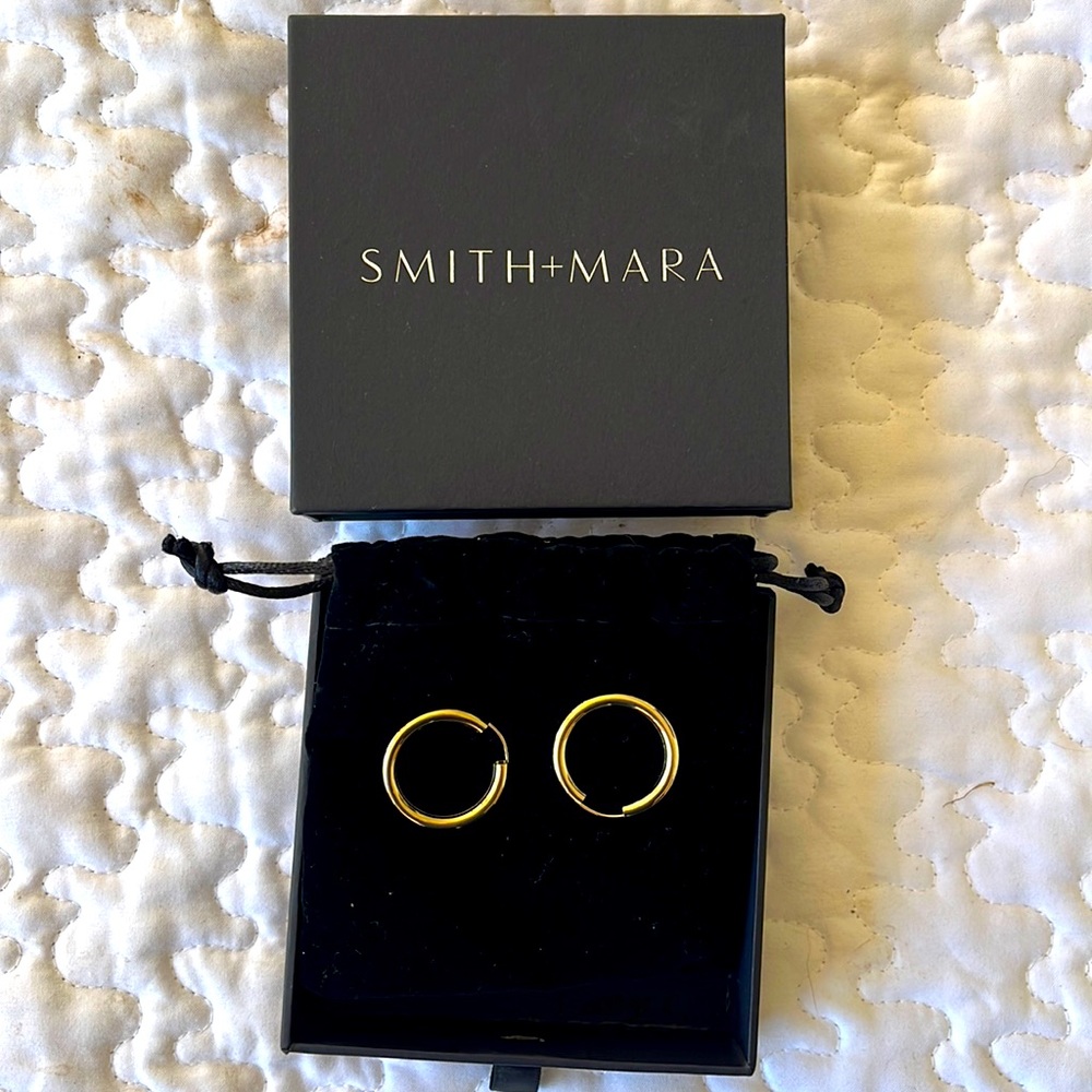SMITH AND MARA Gold Endless Tube Hoop Earring 25mm